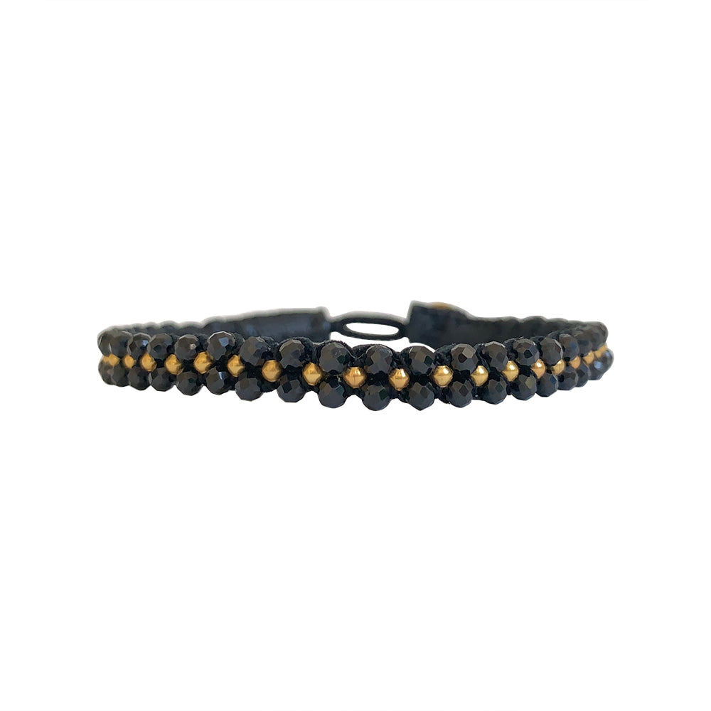 IBU 'Bee' Leather Bracelet (Carnelion/Onyx)