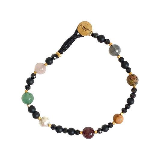 Your new season essential bracelet&nbsp;made out of different&nbsp;semi-precious stones and freshwater pearls by IBU.