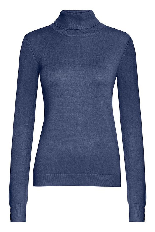 The FRClia by FRANSA is a firm favourite for the Winter. A finer knitted polo neck perfect for layering under a smart blazer or any jacket for that chic sophisticated look or as an everyday piece. The fine ribbed polo neck is cosy without bulk. There are long sleeves with ribbed cuffs and three contrasting buttons to finish.