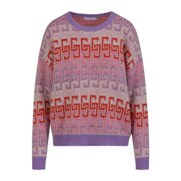 COSTER COPENHAGEN 'Jaquard' Knit (Lilac/Orange Print)