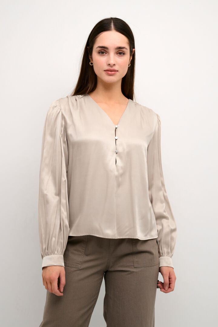 KAFFE 'Laura' Blouse (Feather Gray)