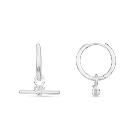 An iconic style, these Dainty T-Bar Knot Small Hoop Earrings from ORELIA LONDON in Gold or silver are a play on our iconic style with a more dainty look. Featuring a gold or silver hoop earring with an attached on-trend knotted T-bar charm. Please note, earrings are non returnable unless faulty.