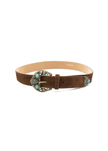 This belt from FRNCH adds a touch of sophistication to any outfit. Made with quality material, it features a sleek buckle that completes the look in style. A versatile accessory that refines the silhouette with simplicity and elegance.