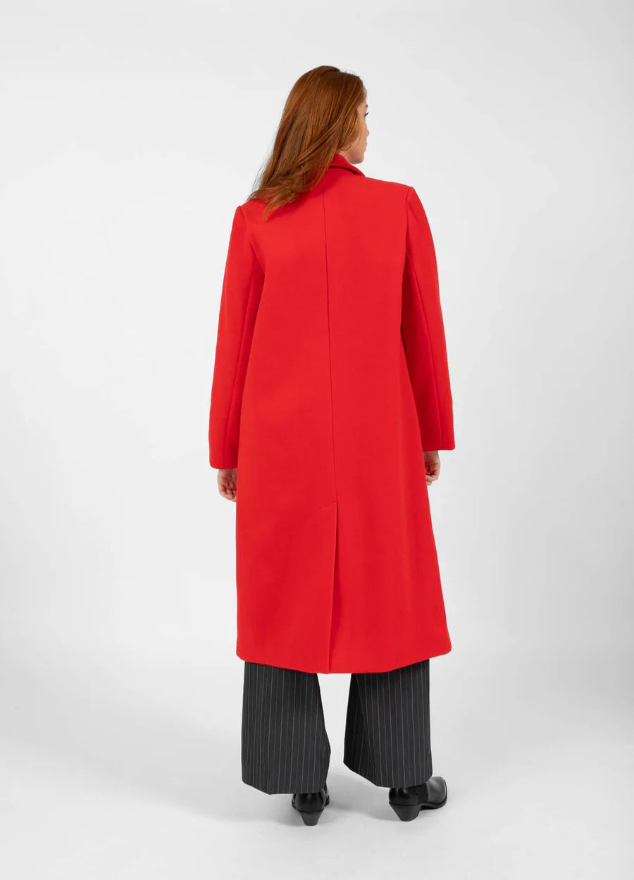 CC HEART 'Ariana' Classic Long Coat (Red/Grey)