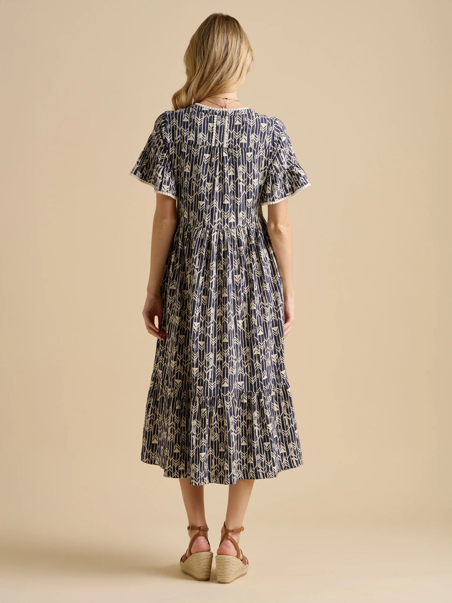 BRAKEBURN "Arrows Midi Dress" (Navy)