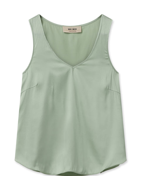 Mos Mosh 'MMAstrid' V Neck Silk Tank ( Blazing Orange/Begonia/Smoke Green)