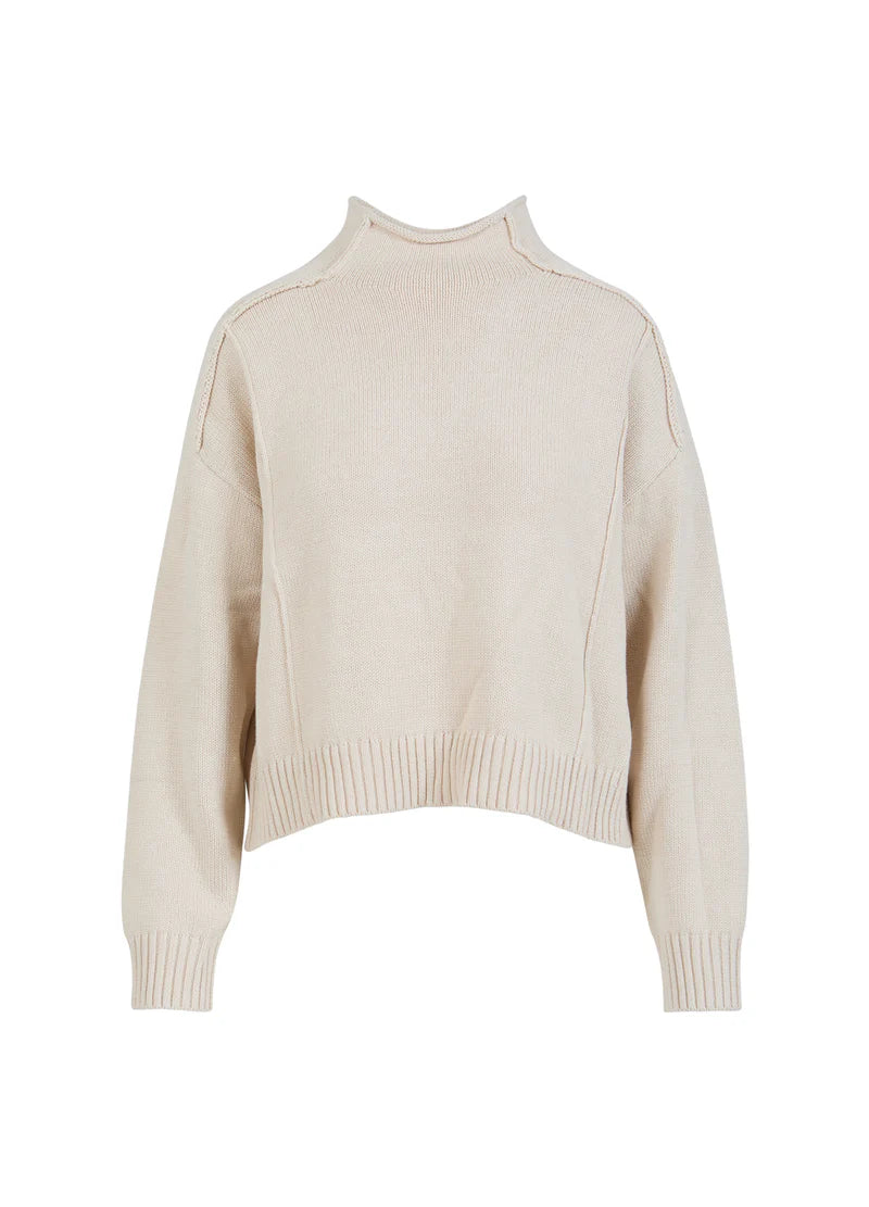 CC HEART 'Avery' Turtle Neck ( Cream/Red)