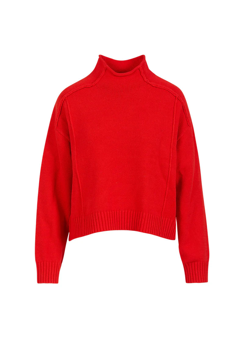 CC HEART 'Avery' Turtle Neck ( Cream/Red)