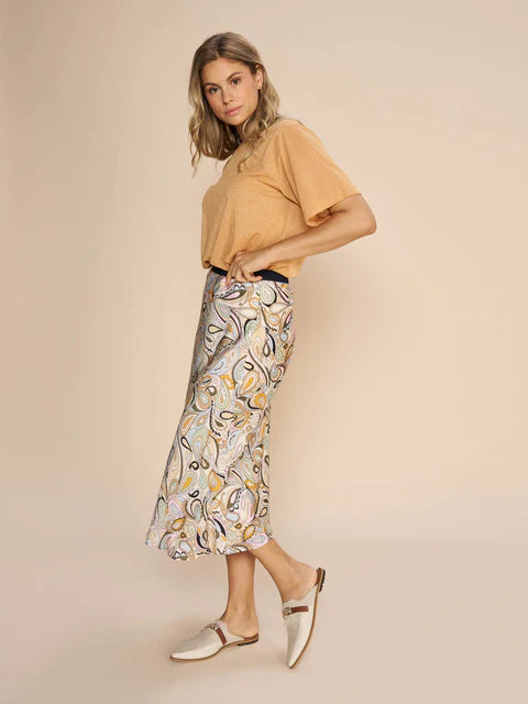 bias 'Arzu' slip skirt in a paisley print from Mos Mosh 
