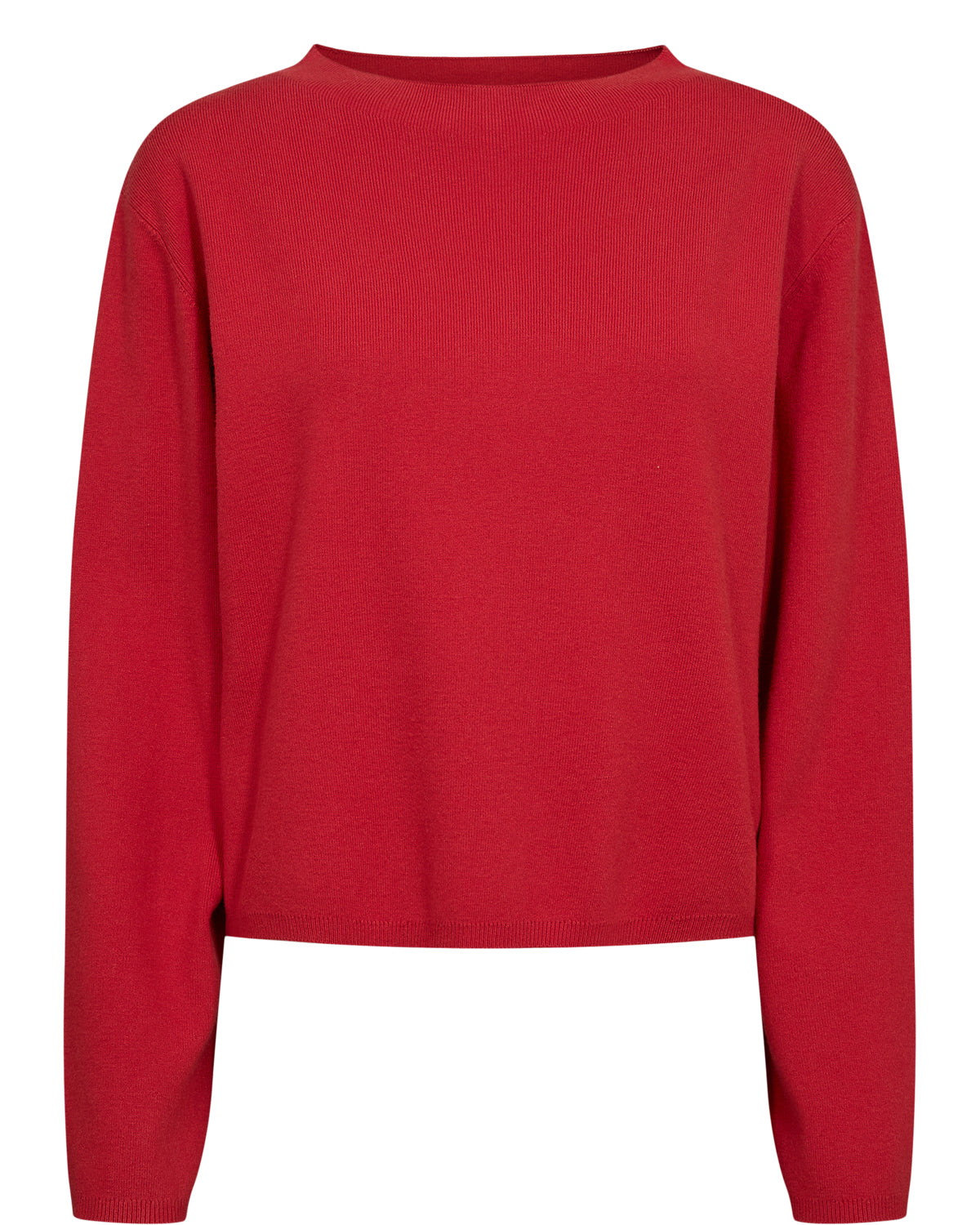 NUMPH 'NUcarma' Crop Pullover (Dress Blues/High Risk Red)