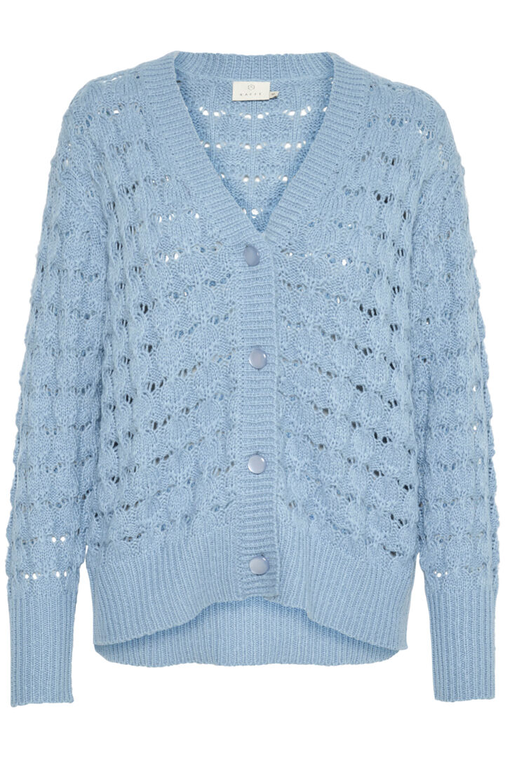 KAFFE 'Elena' Cardigan (Faded Denim/Chalk)