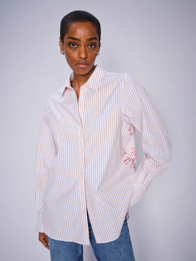 MOS MOSH "MMElinda Leafy Stripe Shirt" (Sesame)