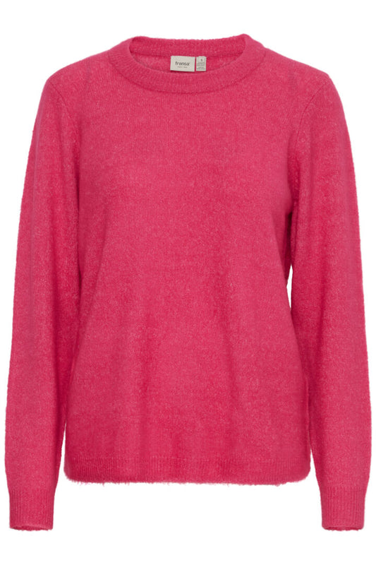 A great knit from Scandi brand FRANSA in two fabulous colours. The perfect weight for the colder months in a simple, classic style. A round neck piece with long sleeves and ribbed cuffs. The fit is fairly true to size.