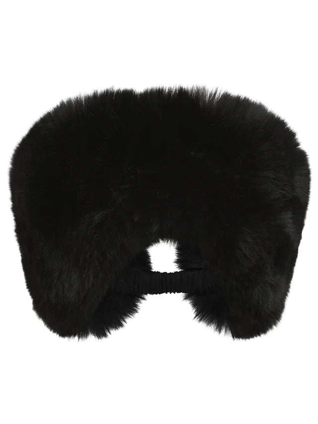 NOOKI 'Elsa' Faux Fur Headband (Navy/Black)