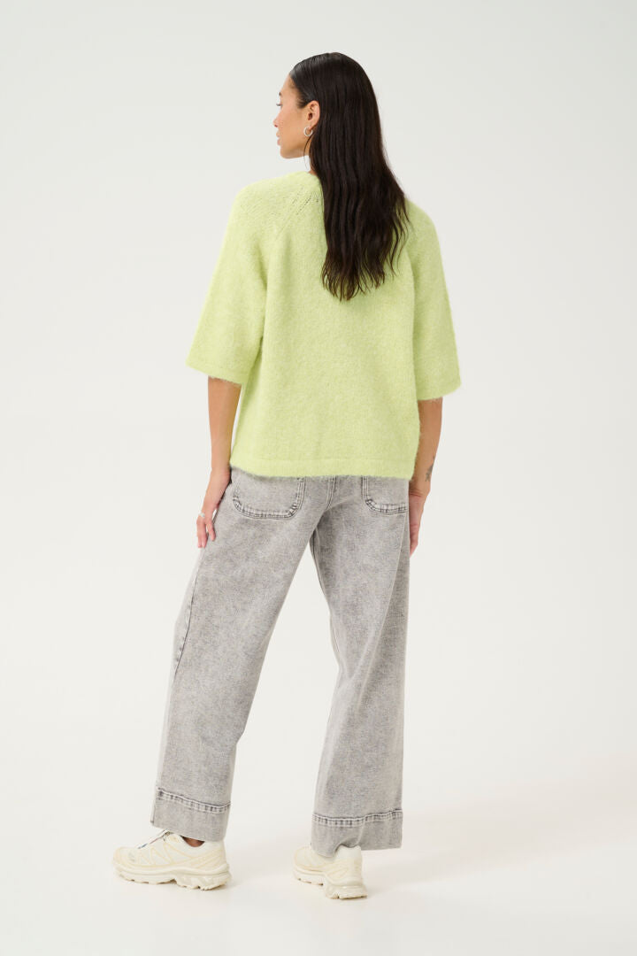 KAFFE "KAEmilie V Neck Pullover" (Lettuce Green/Soft Chambray)