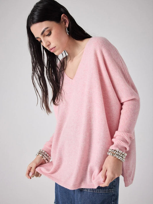 Poncho style cashmere jumper