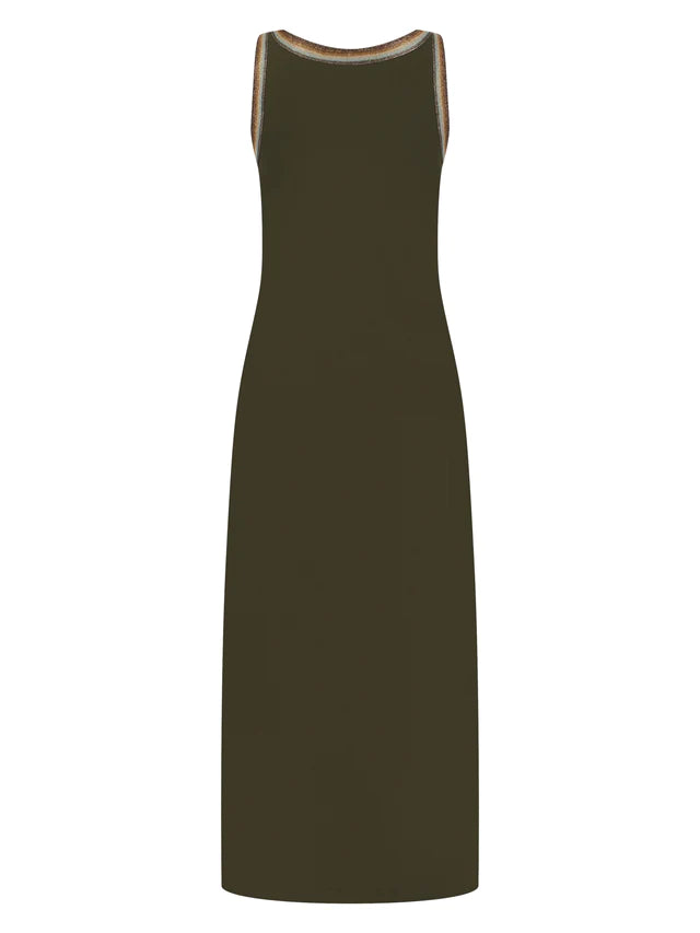 NOOKI 'Finch' Dress (Khaki/Seafoam)