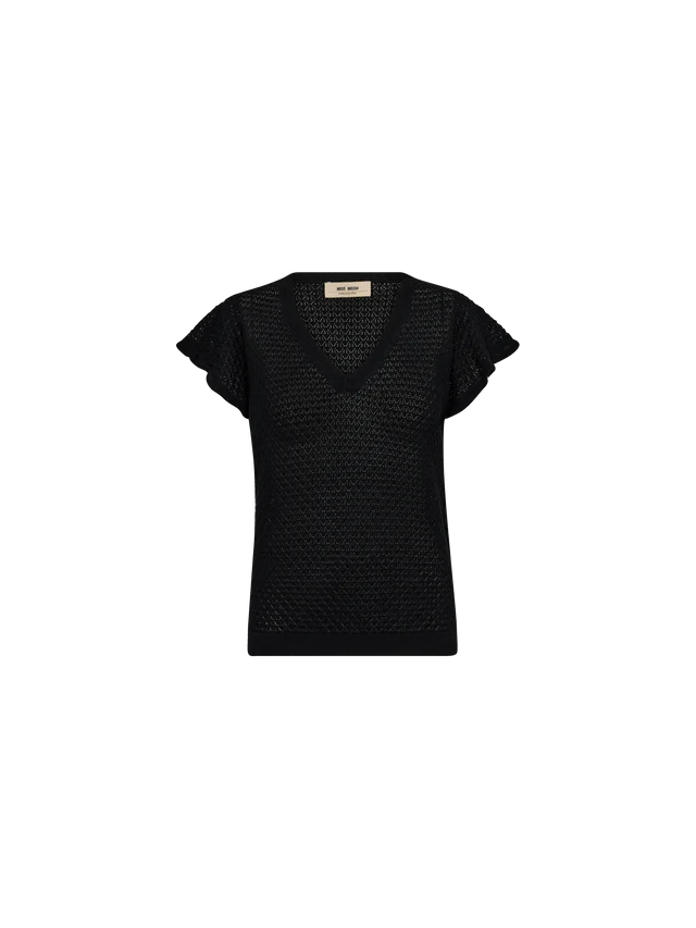 MOS MOSH "MMGanna Pattern V Neck Knit" (Black)