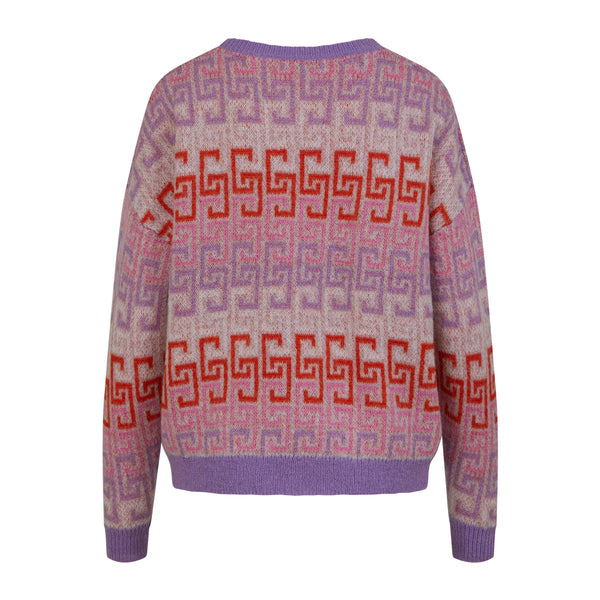 COSTER COPENHAGEN 'Jaquard' Knit (Lilac/Orange Print)