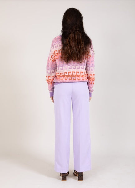 COSTER COPENHAGEN 'Jaquard' Knit (Lilac/Orange Print)