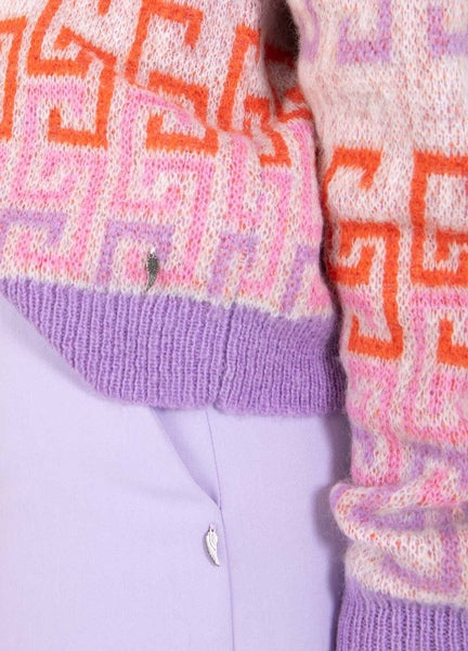 COSTER COPENHAGEN 'Jaquard' Knit (Lilac/Orange Print)