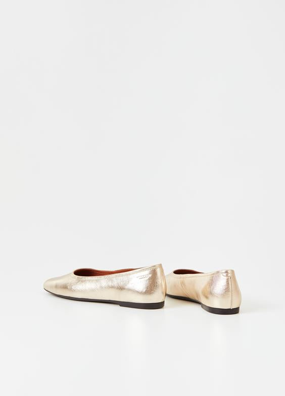 jolin metallic ballerina pumps, ballet flat shoe in gold or silver, leather ballet pump flat by Vagabond Shoemakers