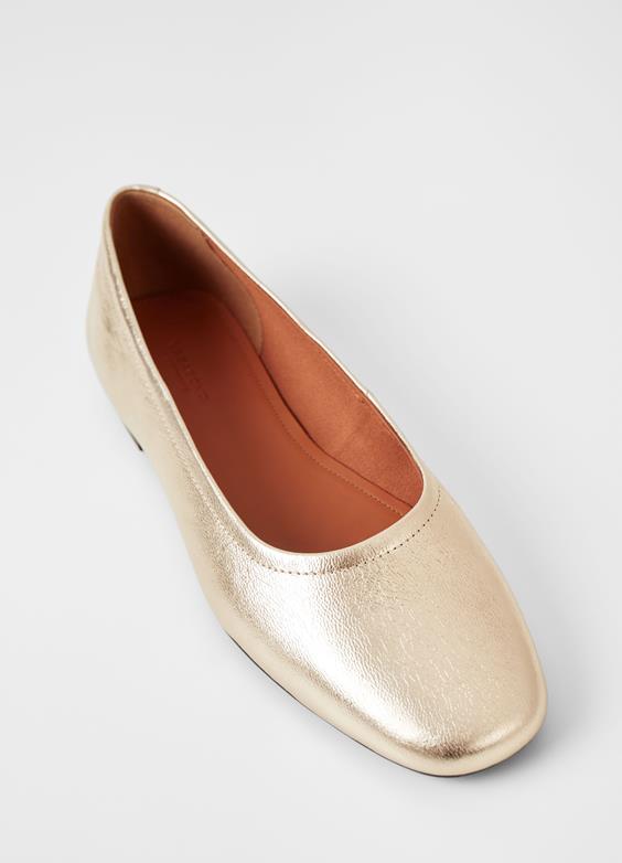 jolin metallic ballerina pumps, ballet flat shoe in gold or silver, leather ballet pump flat by Vagabond Shoemakers