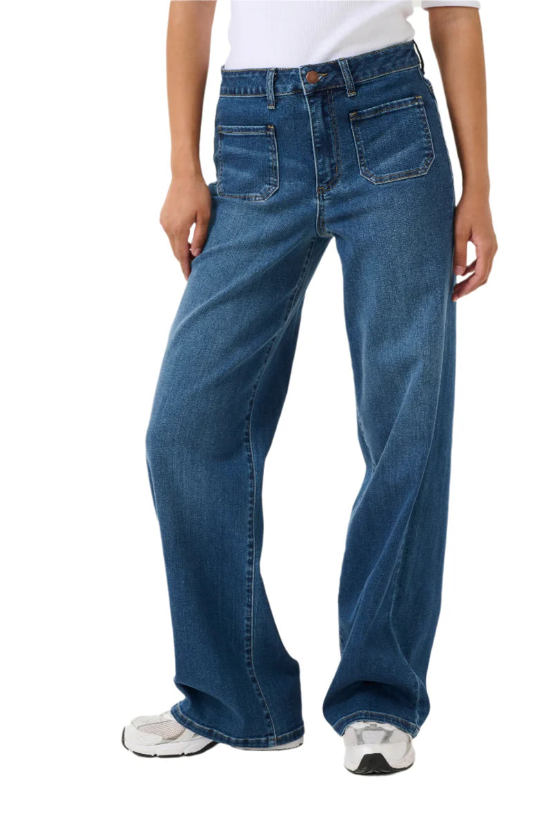 KAFFE "KAKarla HW Wide Jeans" (Blue Washed)