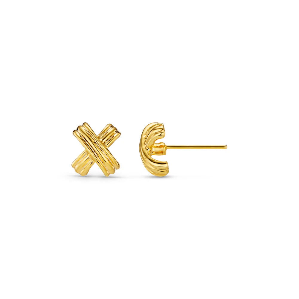 The Linear Cross Stud Earrings from ORELIA LONDON are your new quiet luxury, everyday earrings. Featuring a gold, textured crisscross shape on a stud fastening. Please note, earrings are non-returnable unless faulty.