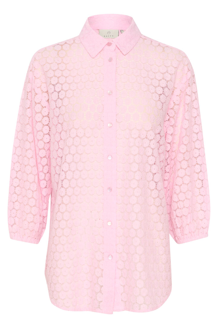 KAFFE 'Loren' Lace Shirt (Pink)