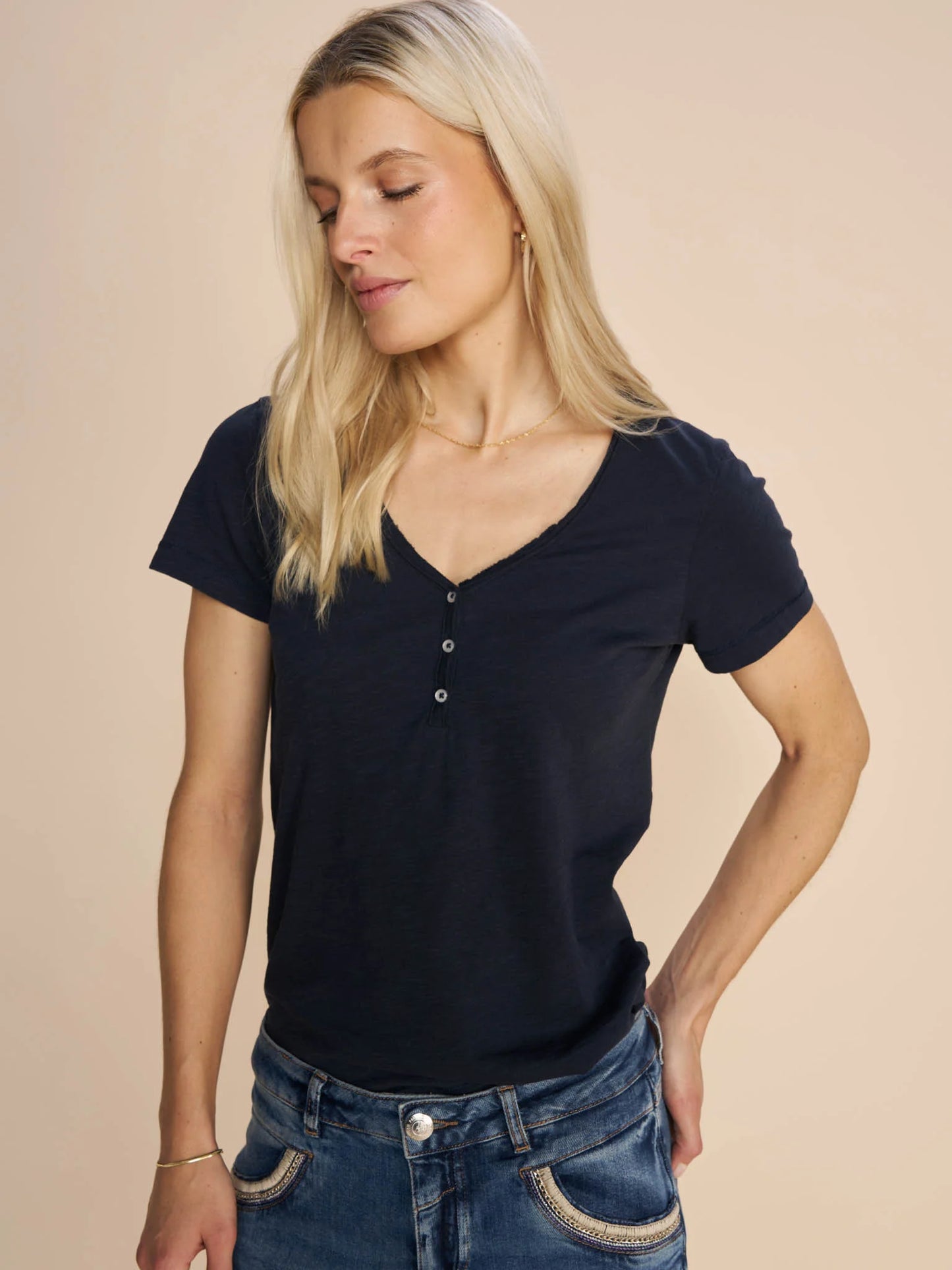 MOS MOSH "MMAstin Basic T Shirt" ( Salute Navy/Hydrangea/Cayenne)