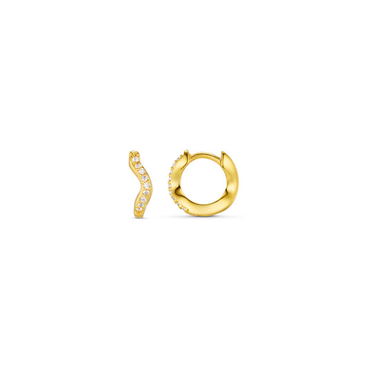 Inspired by shapes of nature, the Fine Pave Wave Micro Hoop Earrings from ORELIA LONDON are a glam touch to this organic shape. Featuring your favourite hoop design, with a row of gorgeous cubic zirconia pave details and clip-clasp fastening. Please note, earrings are non returnable unless faulty.