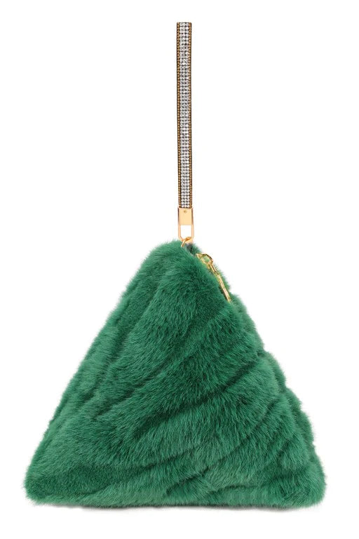 Pyramid Faux Fur Bag