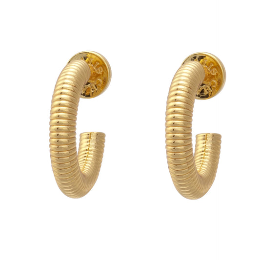 Everyday ridged hoop earring by Talis Chains 