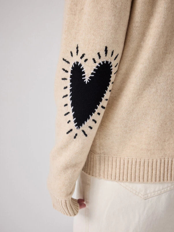 NOTSHY "Rose Cardigan" (Beige Chine/Noir)