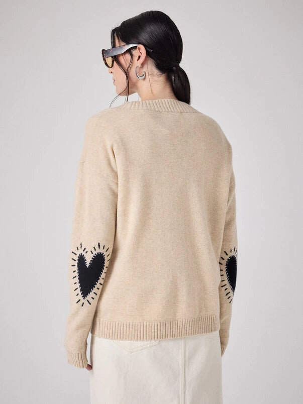 NOTSHY "Rose Cardigan" (Beige Chine/Noir)