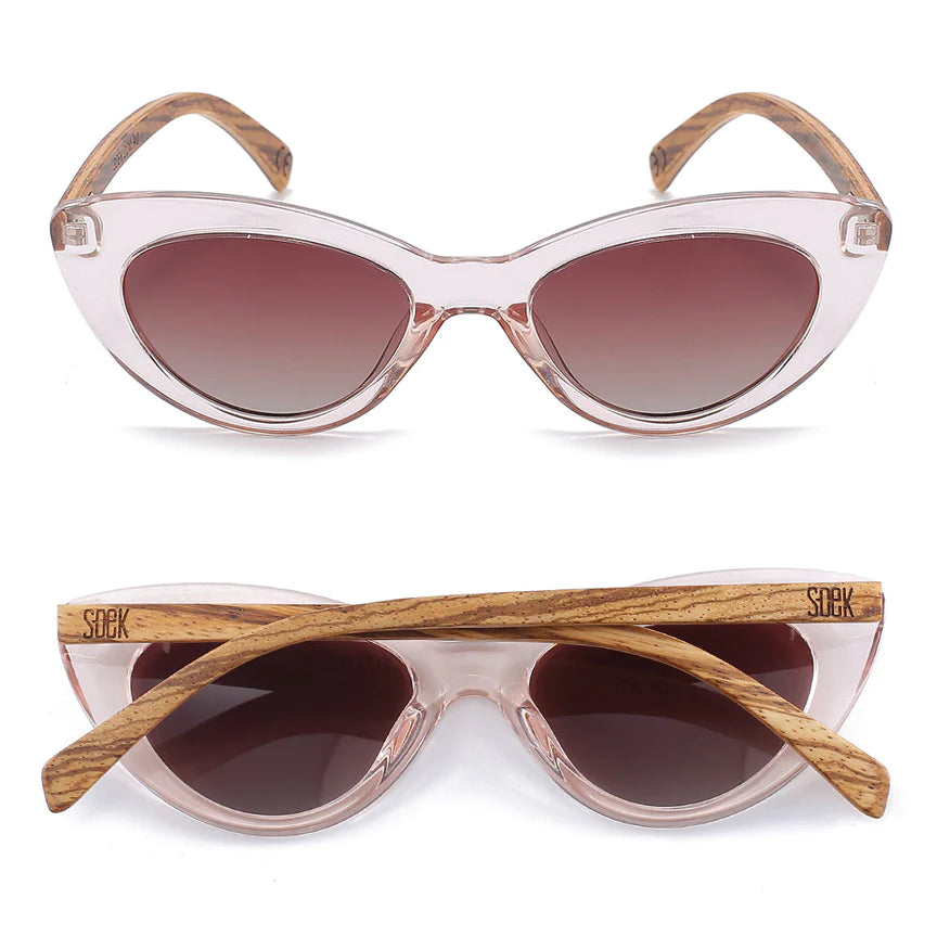 SOEK 'Savannah' Cat Eye Sunglasses (Midnight/Blush Pink)