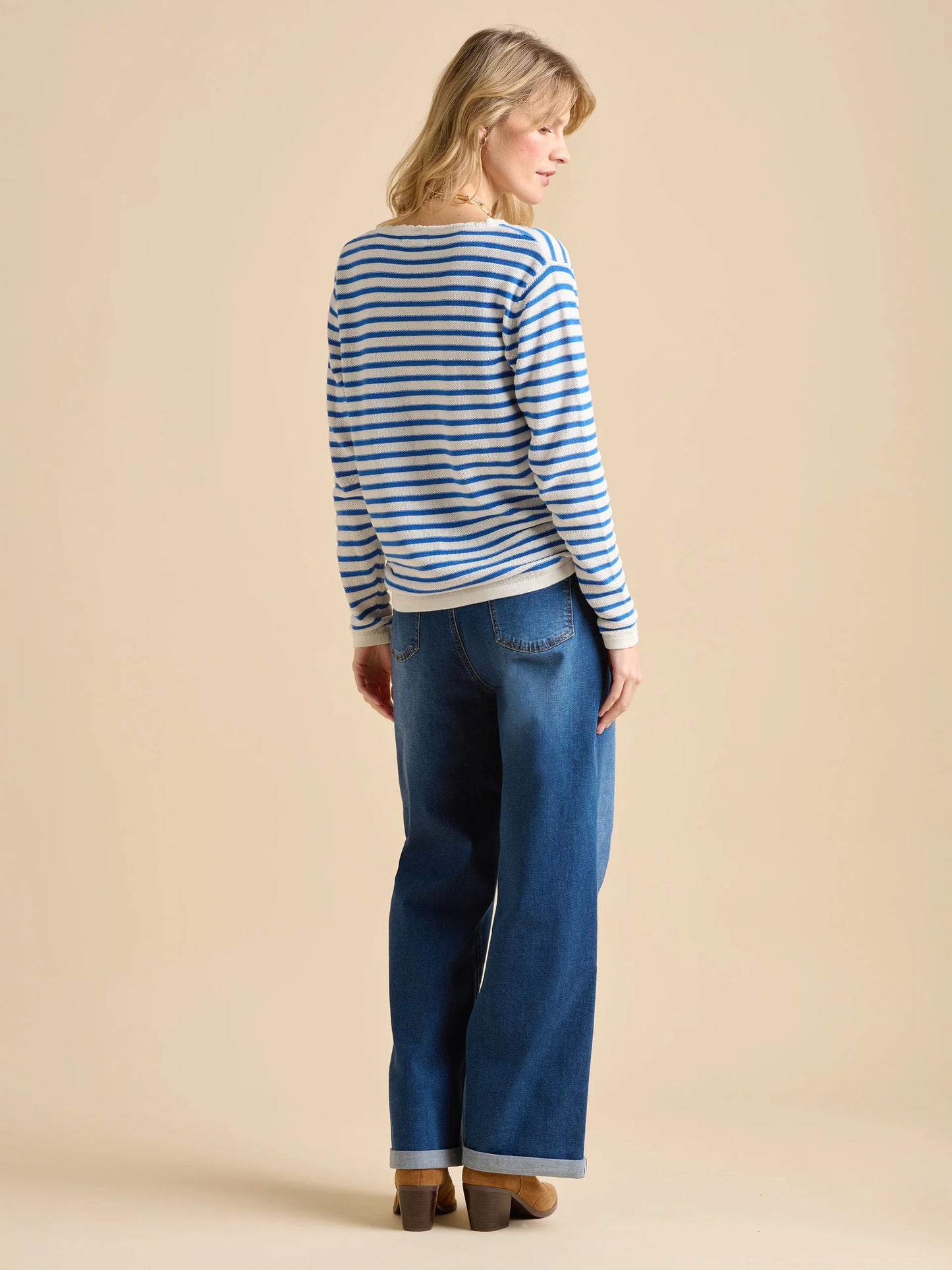 BRAKEBURN "Scallop Neck Jumper "(Blue)