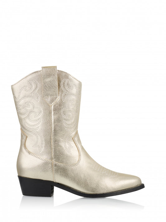 Introducing the Sandstone spring metallic western Boot by shoe brand DWRS. This Western inspired style hits mid calf with stitching detail. On trend and super comfortable, these boots are an absolute wardrobe must have.