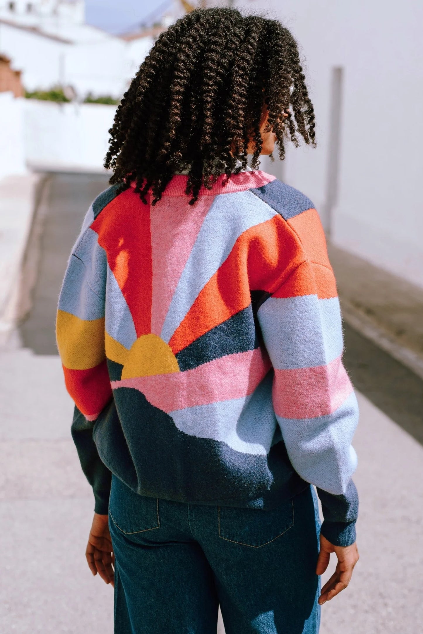 SUGARHILL "Solana Knitted Bomber" (Multi Sunrays)