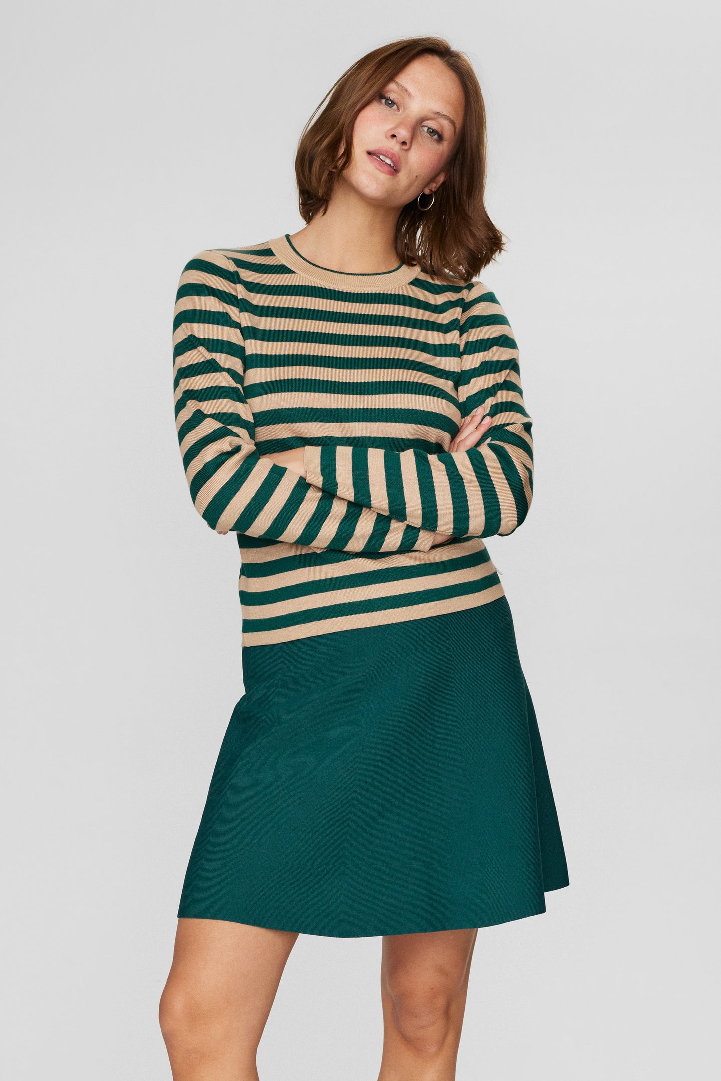 NUMPH 'NUstripey' Pullover (Dress Blues/Botanical Garden)