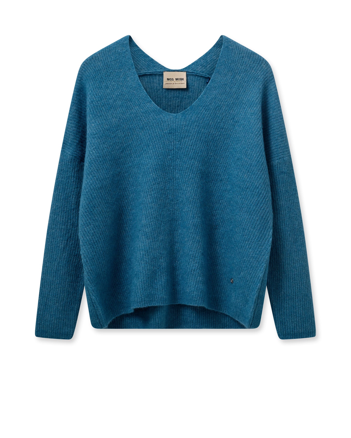 Mos Mosh 'MMThora V Neck Jumper ( Ecru/ Grape Leaf/Feather Grey/Blue Steel)