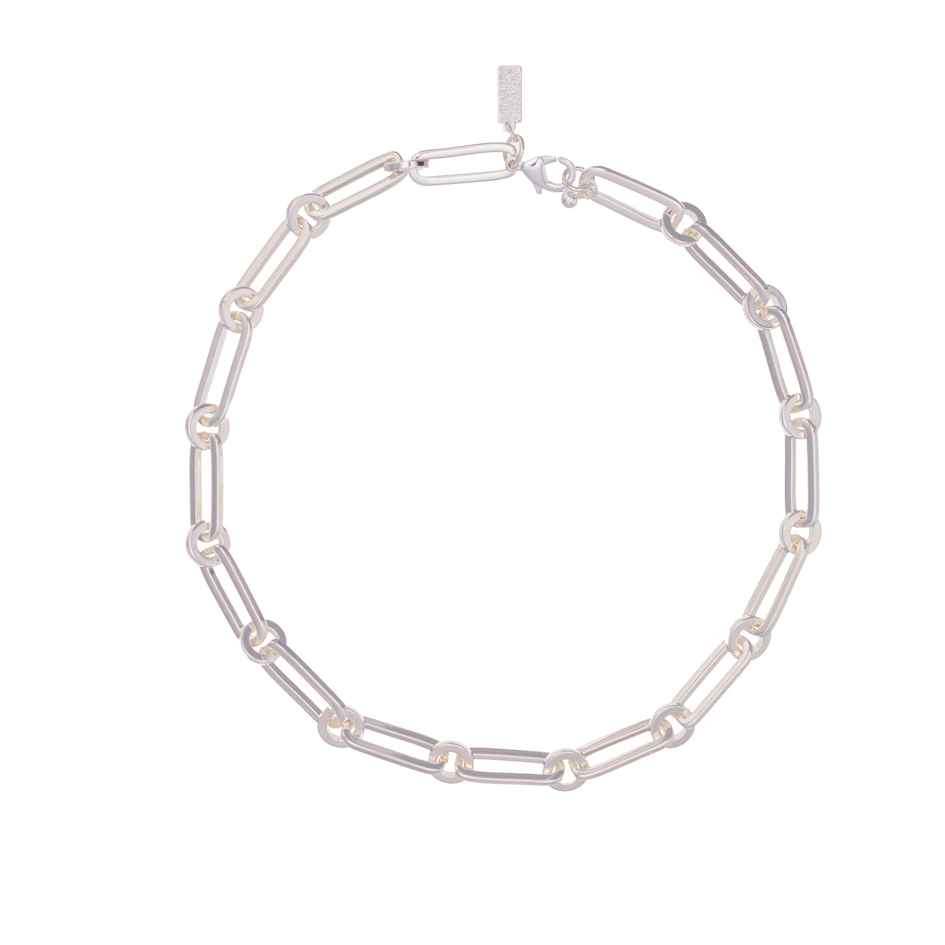 Silver is having a real moment and this is a chunky chain choker from Talis Chains you didn’t know you needed. Perfect to layer with any longer pendant necklaces such as the Lapis pendant for a mixed metals look.