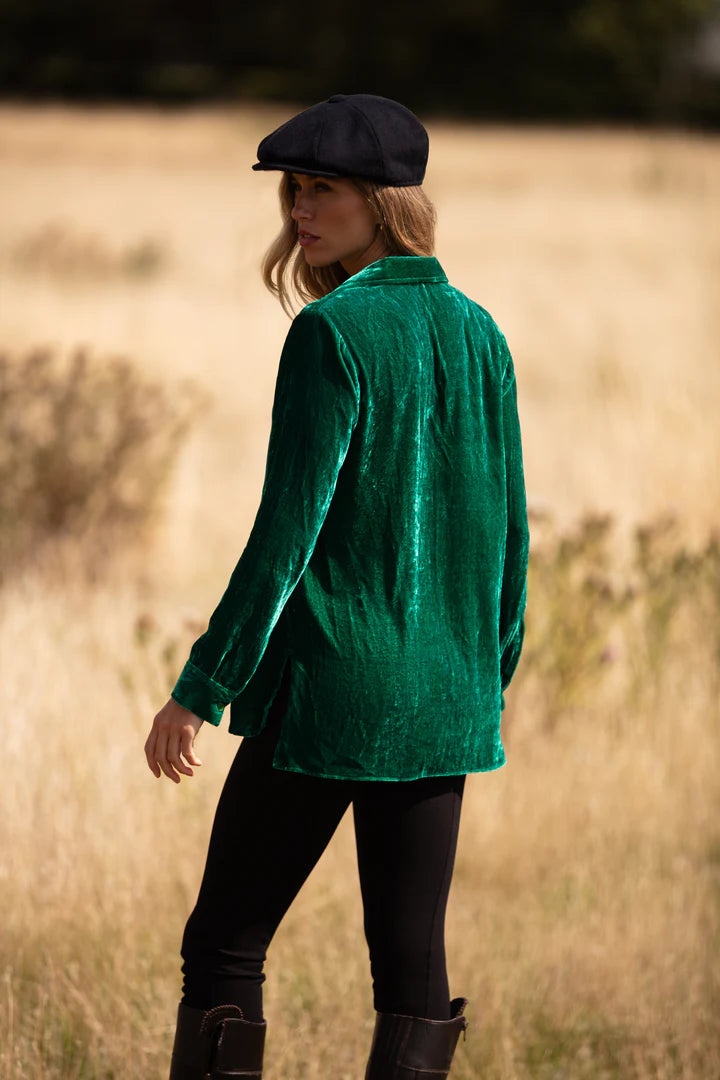 AT LAST 'Velvet Shirt' (Emerald Green)