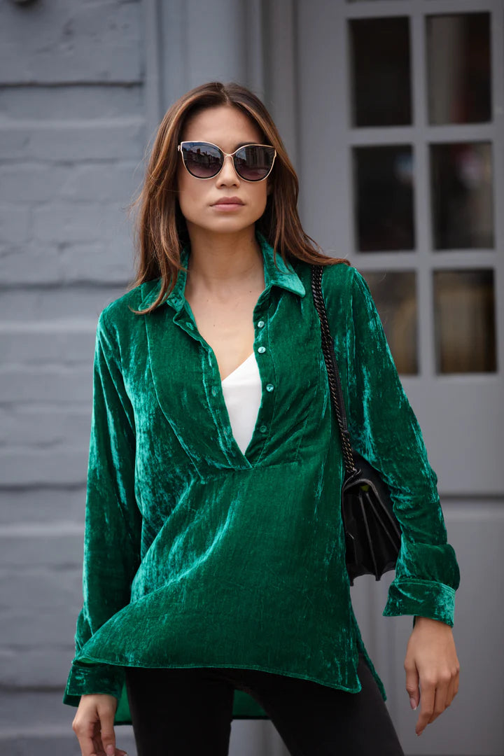 AT LAST 'Velvet Shirt' (Emerald Green)