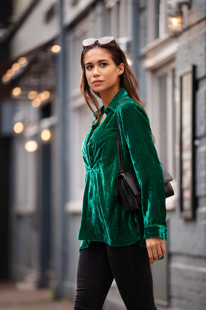 AT LAST 'Velvet Shirt' (Emerald Green)