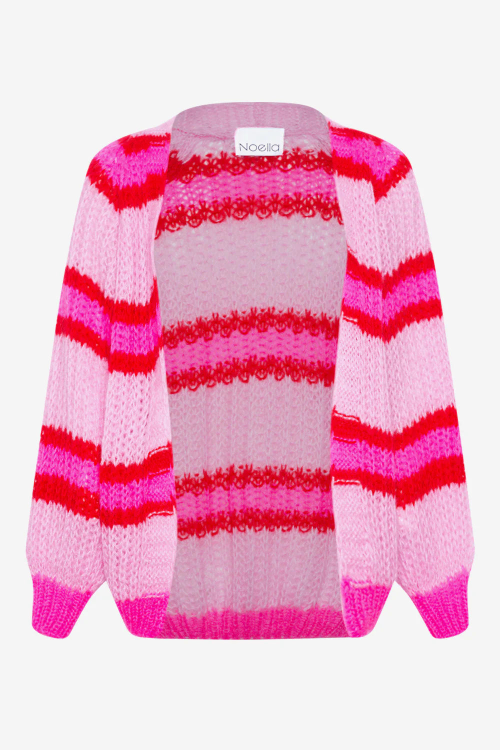 NOELLA "Vera Knit Cardigan" (Berry Red Mix/Brown Pink Mix)