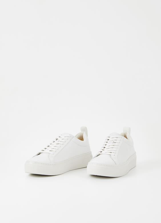 zoe platform trainer by Vagabond shoemakers; white lace up trainer with platform heel. SNEAKERS