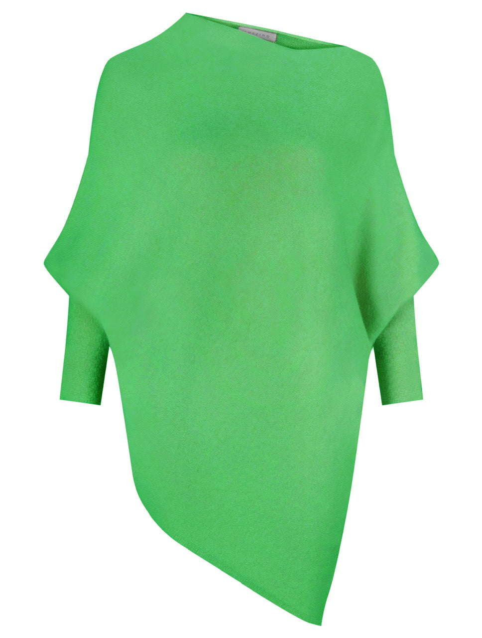 Brightly coloured asymmetric one size knitted jumper 