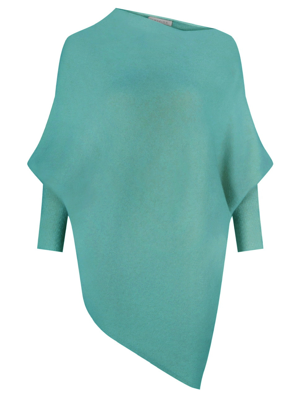 Brightly coloured one size asymmetric jumper for winter 